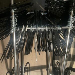 Rolling double clothing rack 50 felt hangers